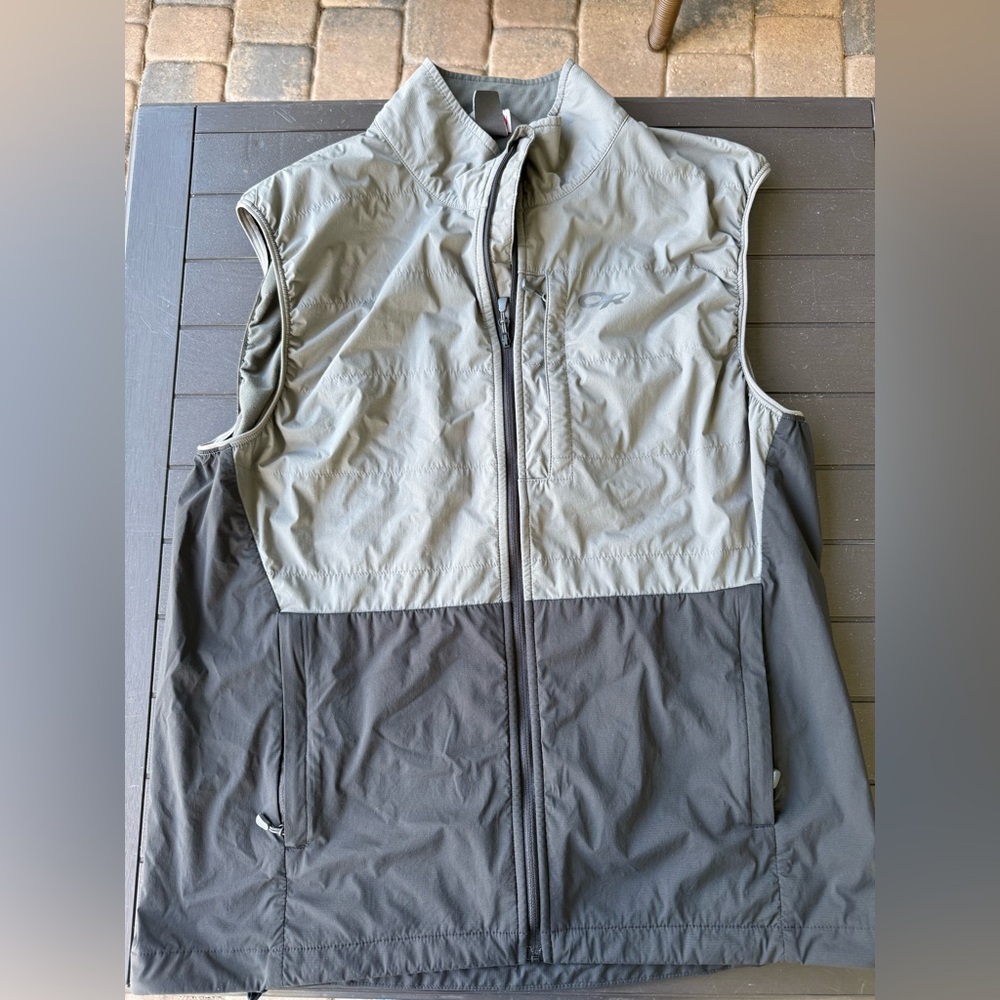 Men's Outdoor Research Gray Pertex Microlight Vest Sz L